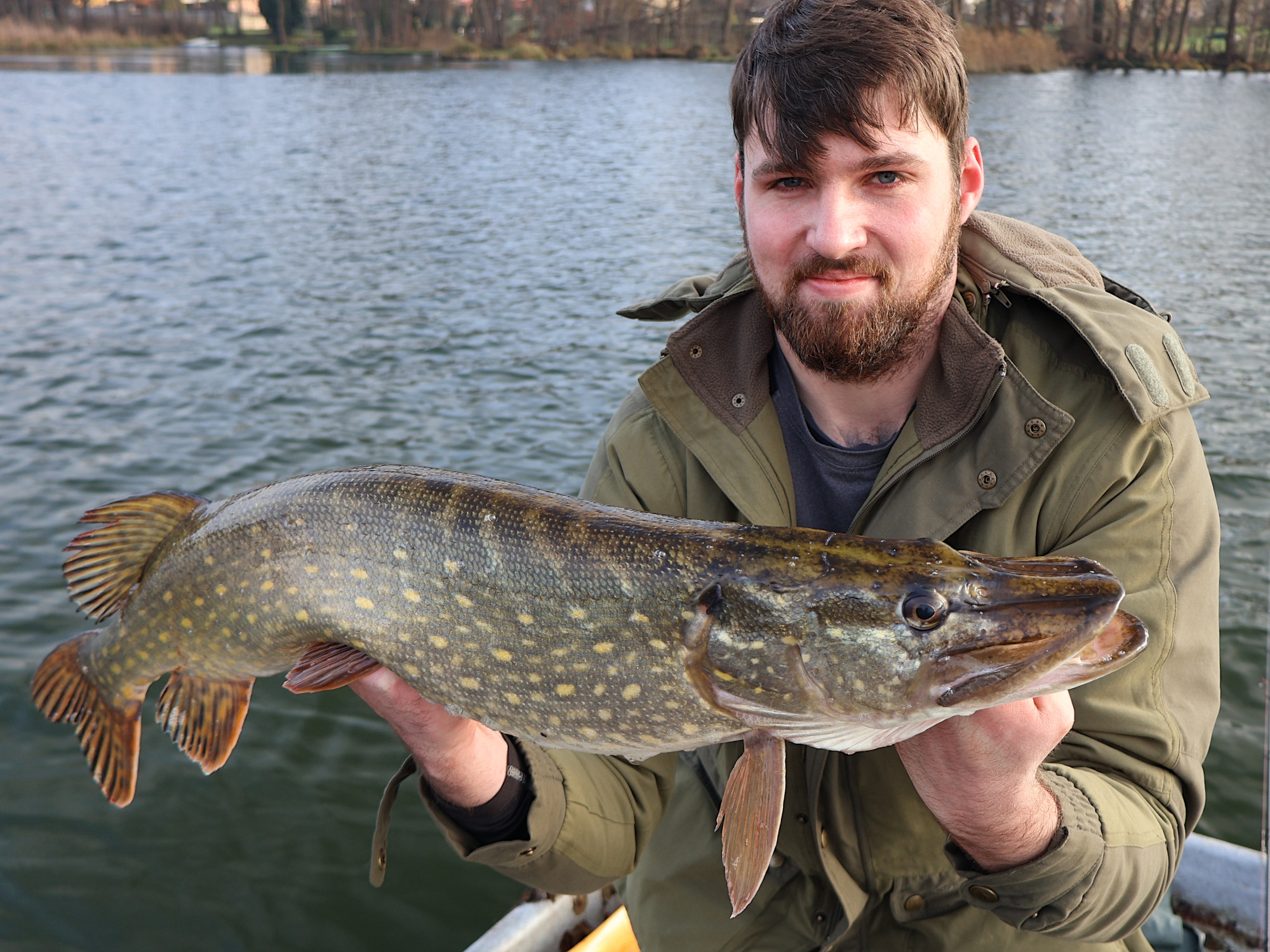 Winterhecht beim Raubfischangeln in der Spree